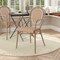 Flash Furniture Lourdes Thonet French Bistro Stacking Chair w/Arms, Natural/Wht PE Rattan and Bamboo Print Alum Frm SDA-AD642002A-NATWH-LTNAT-GG - alternate 1